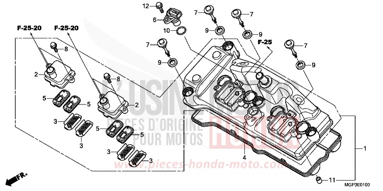 COUVERCLE DE CULASSE de CBR1000RR "Fireblade" GRAPHITE BLACK (NHB01) de 2014